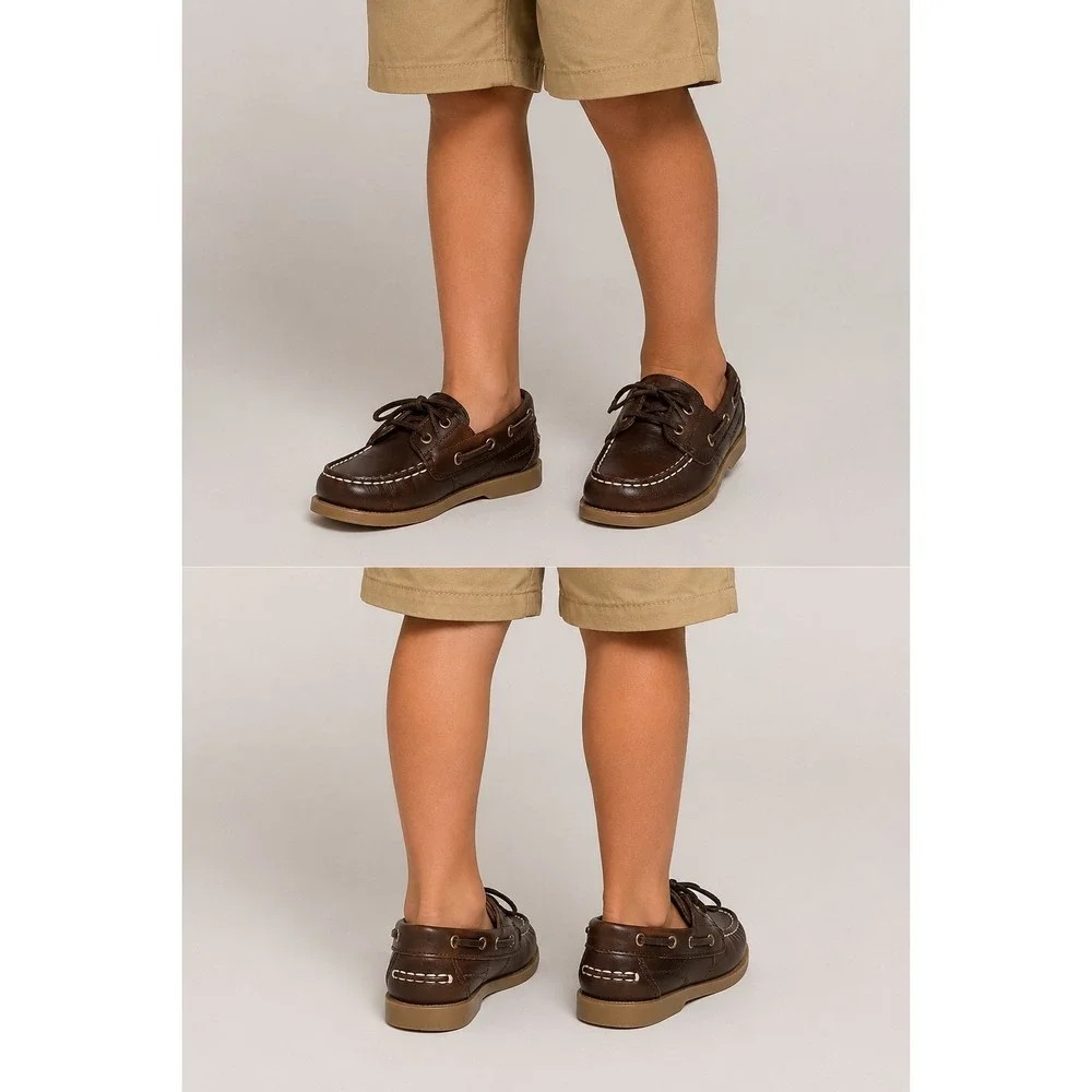 Childrens Place Boat Shoes Boys Size 9 Brown Lace Up Loafers Casual Anti Slip